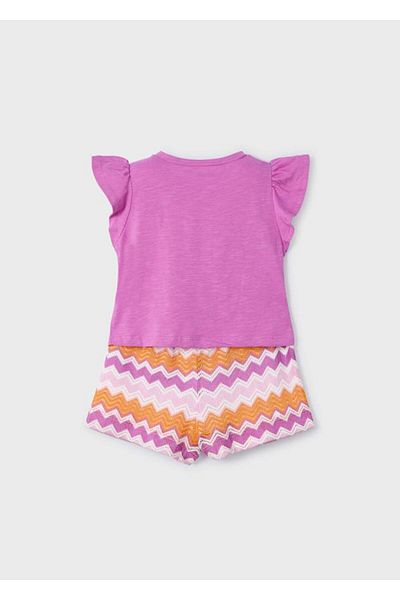 MAYORAL Pink Girl's Zigzag Shorts Suit 4-8 Years