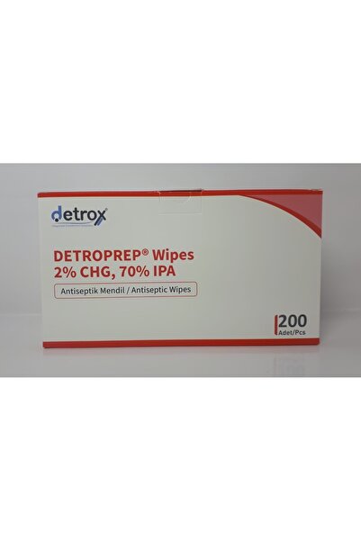 Detrox DETROPREP WİPES 2%CHG, 70% IPA ANTİSEPTİK MENDİL 200 ADET