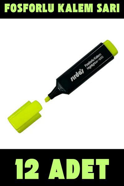 YŞK Sırdaş 600 Yellow Highlighter 12 Pieces