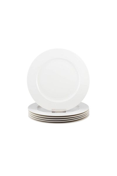 Dania A set of flat white eating plates, 6 pieces
