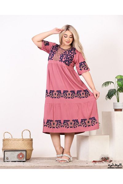 Genrics Embroidered cotton reception jalabiya, short, flowing and comfortable to wear