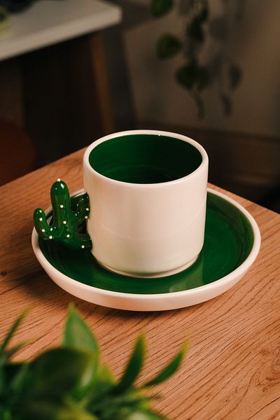 Love Bundles Cactus Ceramic Mug - 180 Ml, 2 Pieces |   Cásh |   Espreso