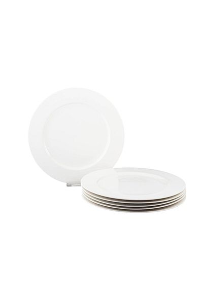 Dania A set of flat white eating plates, 6 pieces
