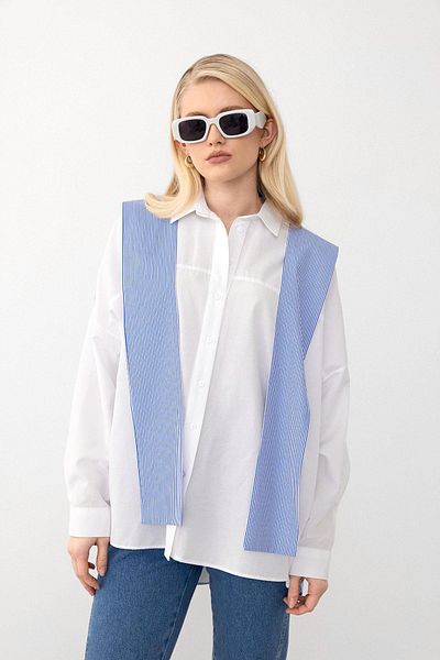 Olcay Cămașă casual cu garnitură Atkı_detailed - albă, model 9280