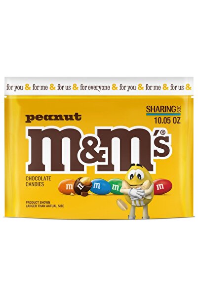 M&M's Peanut Milk Chocolate Candy Sharing Size Fıstık Sütlü Çikolata 10.05 Oz 284.9 gr