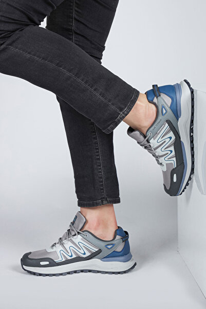 Jump 29707 Γκρι - Indigo Blue ανδρικά αδιάβροχα αθλητικά παπούτσια εξωτερικού χώρου