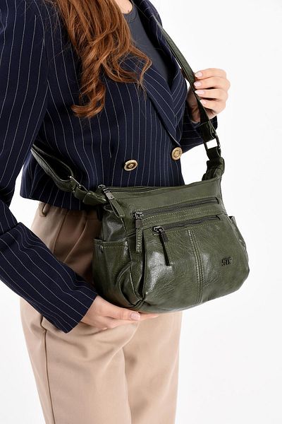 571 Collections Çanta Faux Leather Shoulder Bag Green (Model: 571-13-13H)