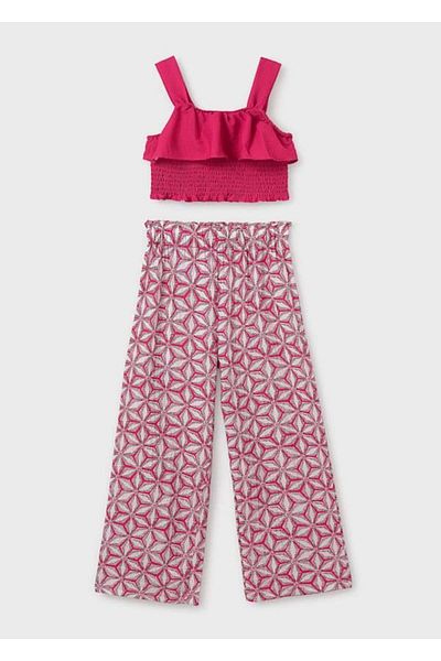 MAYORAL Girl Printed Trousers Suit - 10-14 Years - Fuchsia
