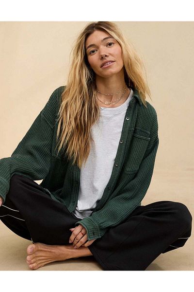 AMERICAN EAGLE قميص Aerie Anytime Fave Waffle