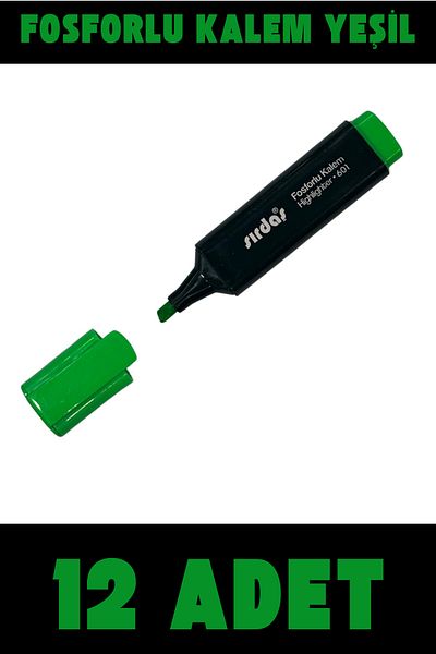 YŞK Sırdaş 601 Green Highlighter 12 Pieces