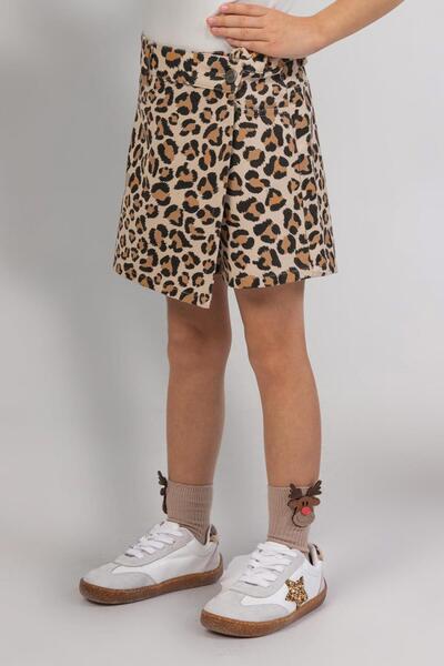 Dmb Pantaloni scurți personali din material textil leopard pentru fete pentru...