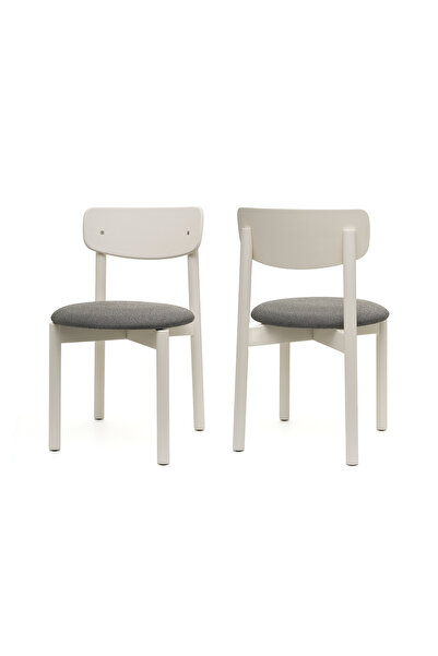 Tunçay Sandalye Keynote Beyaz Ahşap 2'li Demonte Kaymaz Ayaklı Ahşap Sandalye...