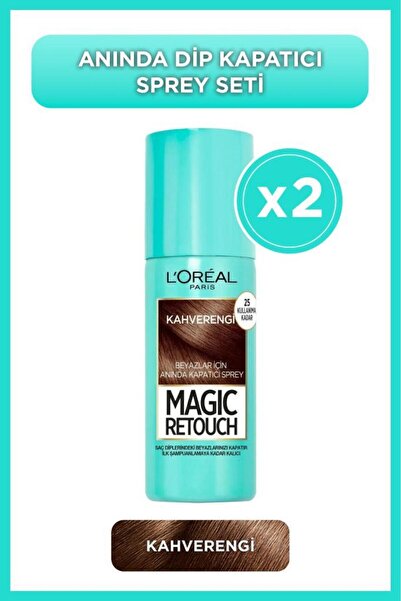 L'Oreal Paris 2'li Magic Retouch Beyaz Dipleri Kapatıcı Sprey - Kahverengi