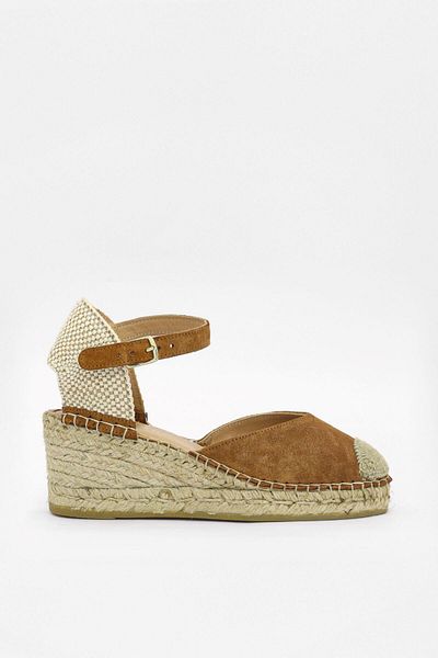 NILUFARR Genuine Leather Alpha Tan Suede Women's Heeled Sandals