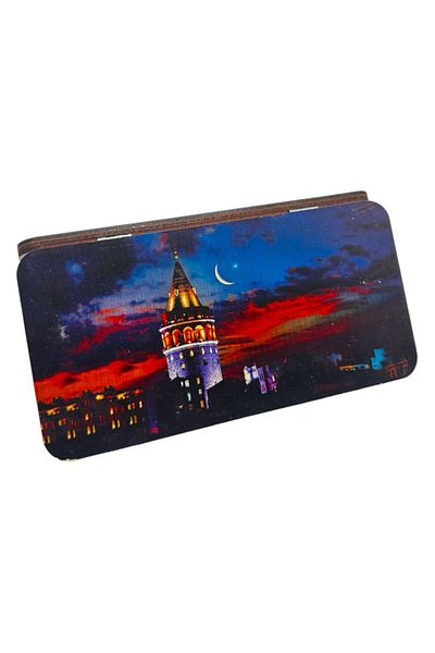 Kenpool 2025 Galata Visual Travel Mini Mobile Bag Pocket Camping Picnic Play Leisure Backgammon Set 24 X12Cm