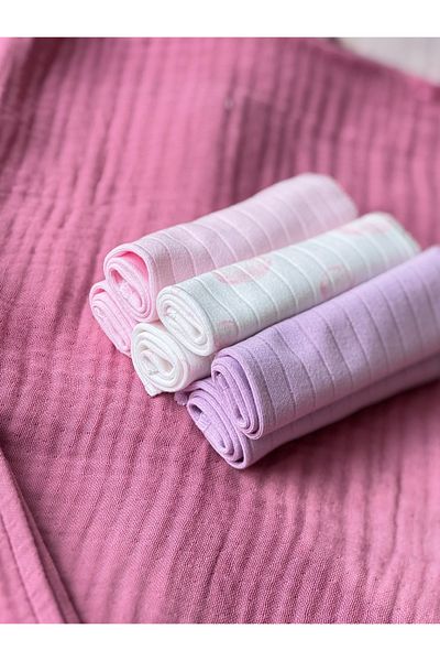 BETSY STUDIO Cotton Baby Mouth Wipes Set of 6 Pink