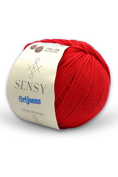 SENSY Premium Baby Soft Bumbac Knitting Yarn Red Jeans 50 gr