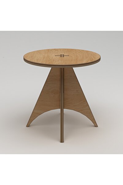 KUT TASARIM Doğal Kontra Ahşap Ceviz Yuvarlak Masa Mutfak Masası Cafe Bar Ev ...