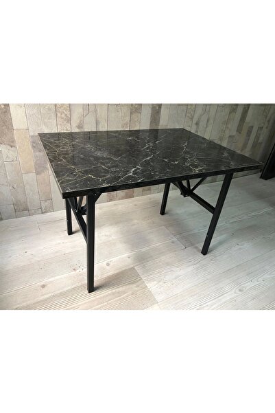 adımshops siyah mermer desenli 70x50cm orta sehpa, yan sehpa, sehpa