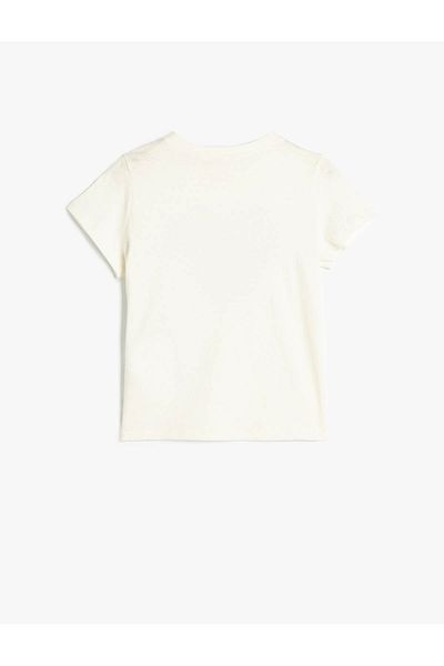 Koton T-Shirt με Παγιέτες Καρδιά Crew Neck Βαμβακερό