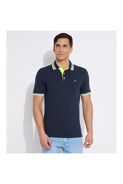Jack & Jones Jack&Jones Paulos Erkek Lacivert Klasik Yaka Polo Tişört