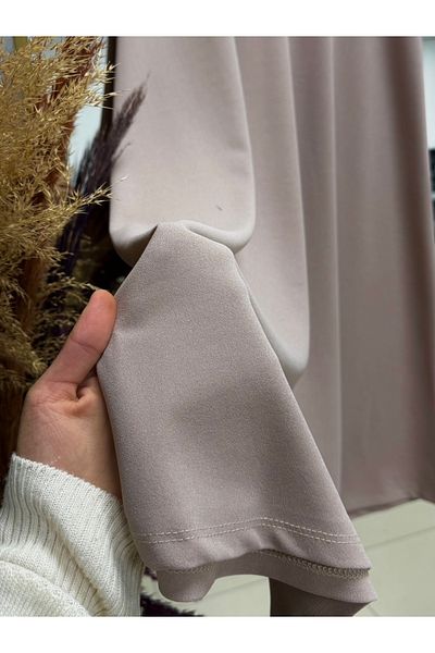 Ebrar Store Sıla Skuba Flared Skirt Mt1340 Mink Model