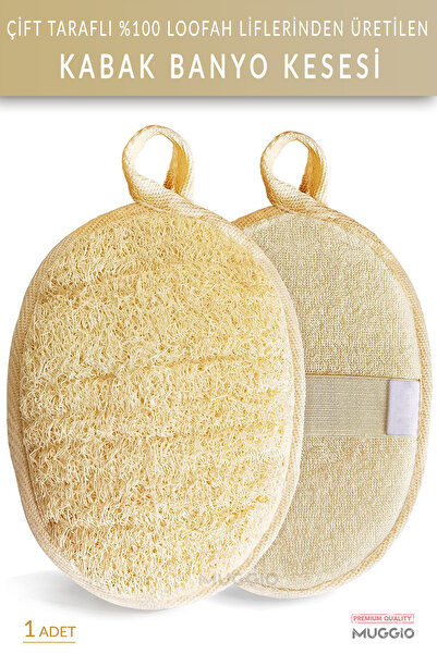 Muggio Kabak Banyo Kesesi Çift Taraflı %100 Doğal Loofah Lifli
