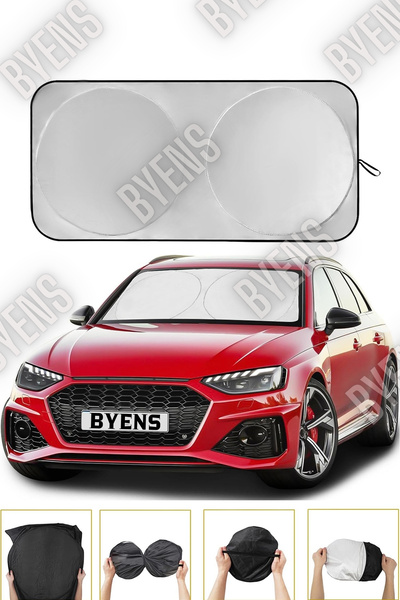 BYENS Car Front Windshield Sunshade Automobile Gloves and Hydrangeas Inside