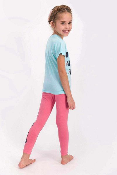 ROLY POLY Set de jambiere lungi cu maneca scurta albastra pentru fata