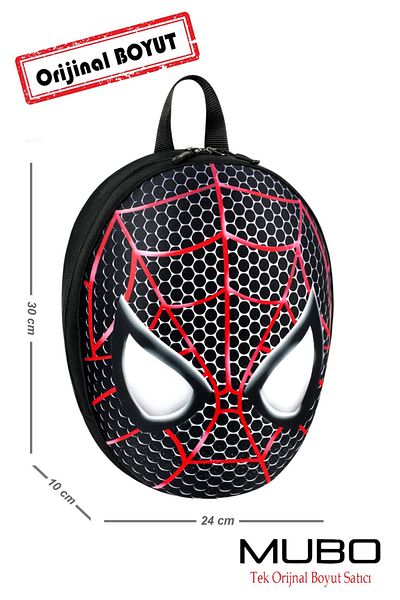MUBO 3D Embossed Kindergarten Nursery and Daily Use Bag Spiderman Backpack 2-5 Years