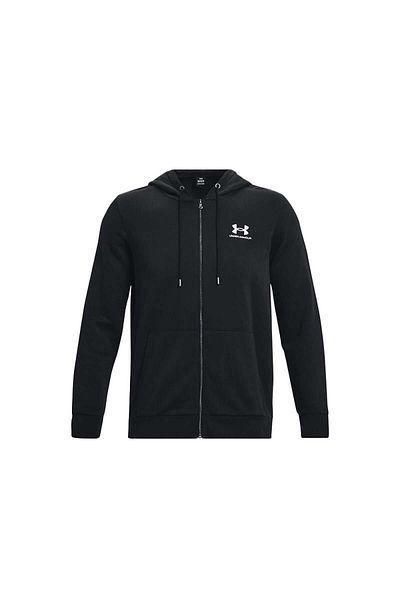 Under Armour سويت شيرت رجالي أسود - غطاء رأس Icon Fleece Fz، 1373881 -001