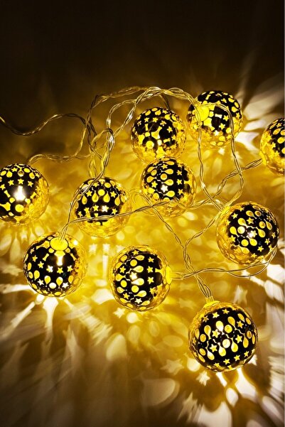 BeySüS Yuvarlak Top Model Metal Pilli Led Işık 2 Metre