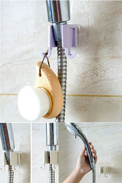 omilife Kendinden Yapışkanlı Çift Askılı Banyo Duş Başlığı Tutucu Duş Başlığı Organizeri