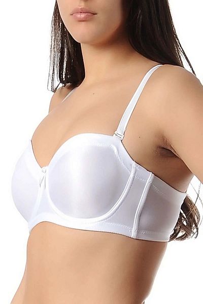 Yeni İnci 1680 Λευκό Χρώμα Underwire No Push Up Στράπλες Μειωτικό Σουτιέν