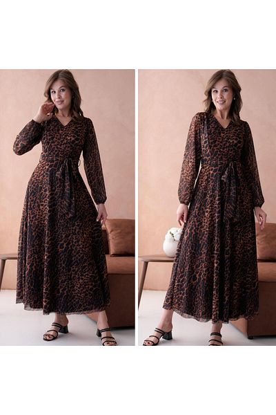 CİXAPLE Φόρεμα Maxi με στάμπα V-Neck