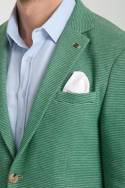 Frappoli Ανδρικό πράσινο ελαστικό ύφασμα Pasure Slim Fit Slim Fit Blazer Jacket