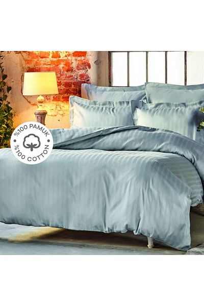 ÇIRPAN EV Karaca Home Charm Bold Blue Satin Single Beatwear Set