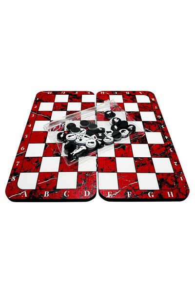Kenpool Mini Wooden Chess/Dame/Backgammon Set 24X12 Travel & Camping Game & Entertainment