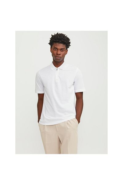 Jack & Jones Ανδρικό μπλουζάκι πόλο με λευκό κλασικό γιακά Jack&Jones Mac Zip