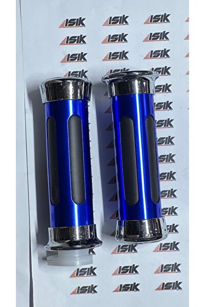 Universal Motorsiklet Elcik Takımı Mavi - Krom - Siayh ( Chopper - 22MM uyumlu )