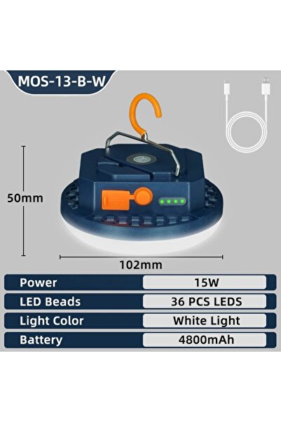 Choice مصابيح تخييم قابلة لإعادة الشحن من MOSLIGHTING باللون الأزرق-MOS-13-Wh...