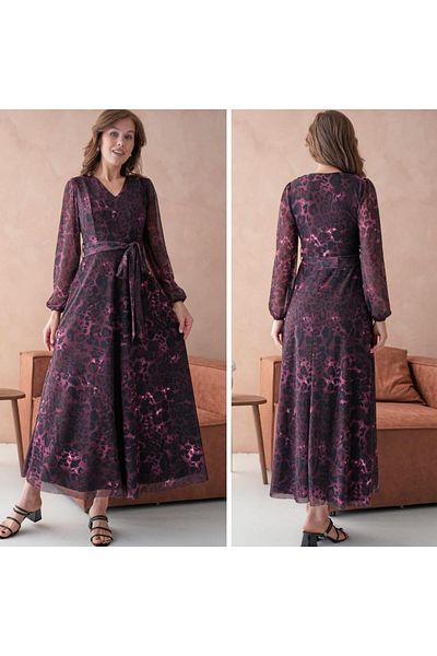 CİXAPLE Φόρεμα Maxi με στάμπα V-Neck