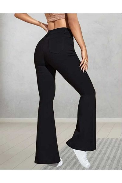 LİMABEL Black Flare Jeans with Spanish Leg - Women's 2025 Trend