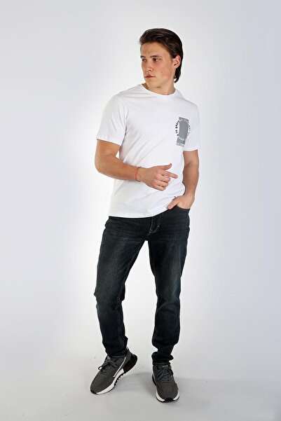 Lee Cooper تي شيرت رجالي من تيسي مصنوع من القطن بنسبة 100% برقبة دائرية باللو...