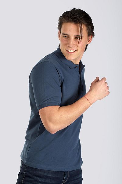 Lee Cooper Мъжка тениска Twins 1 с поло яка, 100% памучен пике цвят индиго