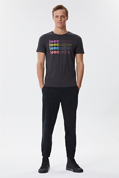 Lee Cooper Bert Men's 100% Cotton Crew Neck T-Shirt Anthracite