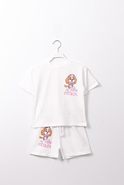 Magu Girl's Paw Patrol Printed Cotton Short Sleeve T-Shirt and Shorts Set