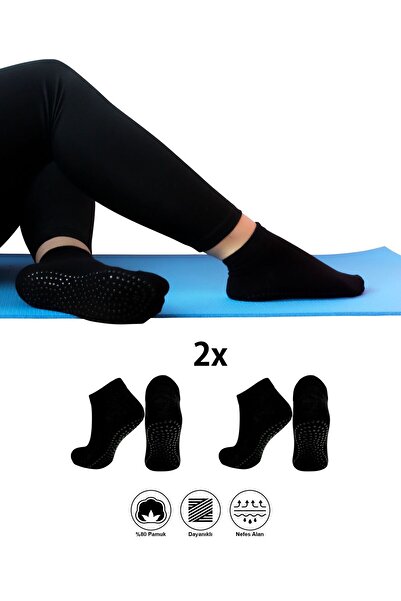Sweex 2 Çift Kaymaz Tabanlı Yoga, Pilates Ve Umre Tavaf Kadın Çorabı
