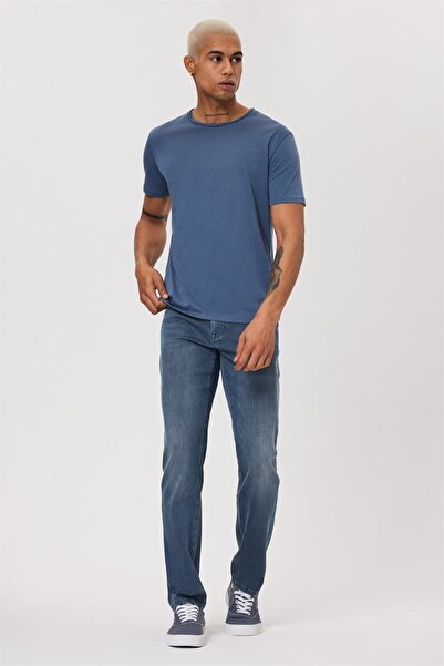 Lee Cooper Gael Men's 100% Cotton O-Neck T-Shirt Indigo