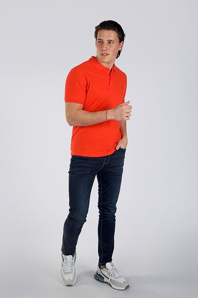 Lee Cooper Twins 1 Men's 100% Cotton Pique Polo Neck T-Shirt Coral